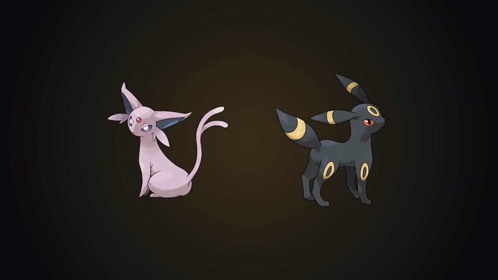 Official artwork of Espeon and Umbreon